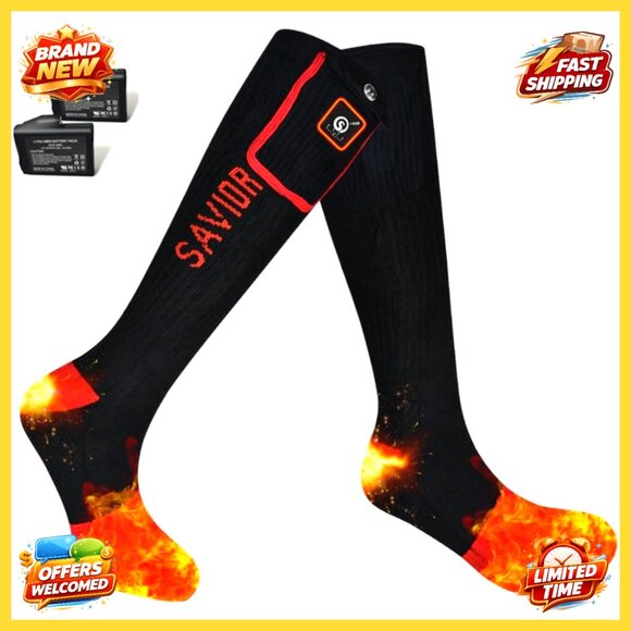 Rechargeable Heated Socks 3 Heat Settings 10H Warmth Cold Weather